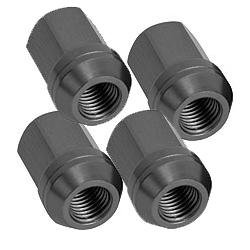 Aluminium Radmutter M12x1,25 offen (4 Stück) schwarz eloxiert