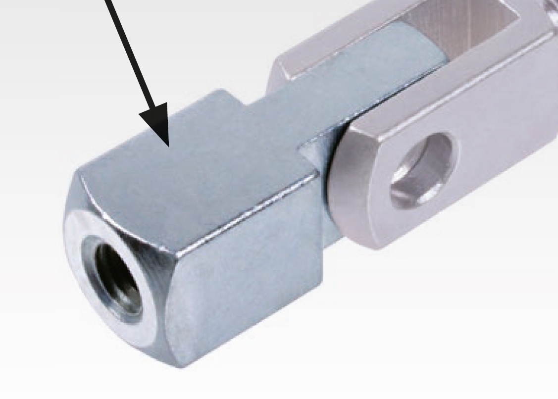 Gegenstücke für Gabelköpfe und Gabelgelenke, Innengewinde, verzinkt Größe 8x16 Innengewinde M8