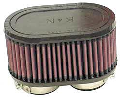 K&N Universalluftfilter, 2 x 48mm Flansch Oval Doppelflansch, 102x159 82,5lg