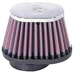 K&N Universalluftfilter, 51mm Flansch Oval Konisch, 102x76 76x51 70lg