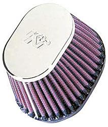 K&N Universalluftfilter, 55mm Flansch Oval Konisch, 102x76 76x51 70lg