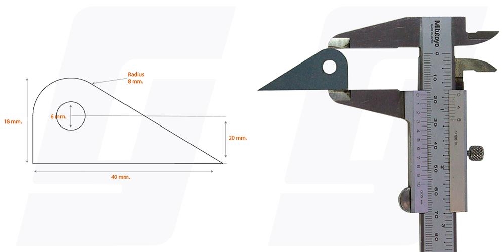 Schweisslasche Nr.18 (10 Stück) 40x18x2mm (6mm Loch)  - Domex700