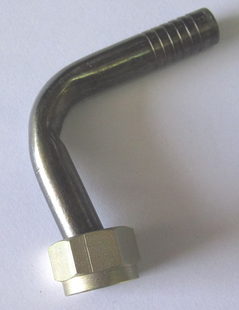 Rohrkrümmer 90°  mit Mutter 1/2inch BSP lang