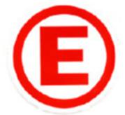 E Aufkleber 