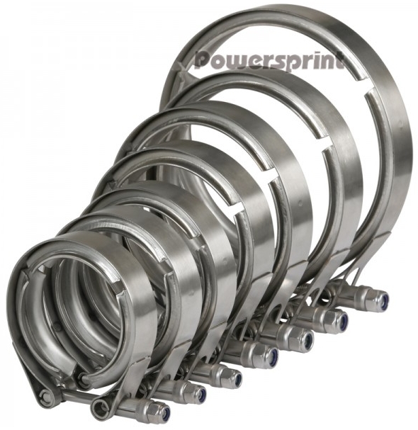 Powersprint Edelstahl Auspuff Schnellverschluss V-Band T-Bandschelle für 101,6mm T-Flansche!