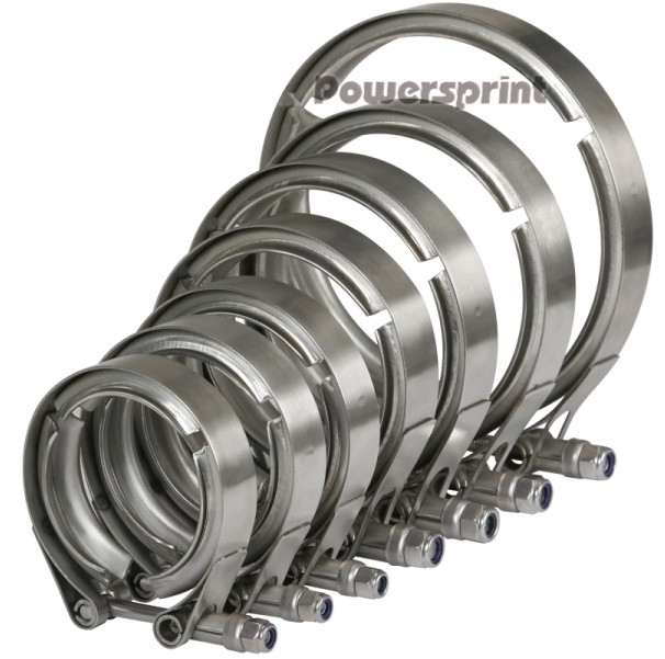 Powersprint Edelstahl Auspuff Schnellverschluss V-Band T-Bandschelle für 50mm (2,00) T-Flansche!