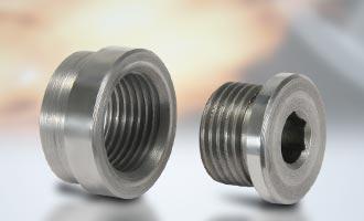 Powersprint Edelstahl Einschweiß-Buchse M18x1,5 mit Stopfen AISI304