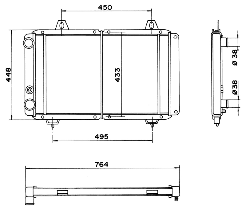 Wasserkühler Fiat Ducato Netz - 663x415x33mm (Li)