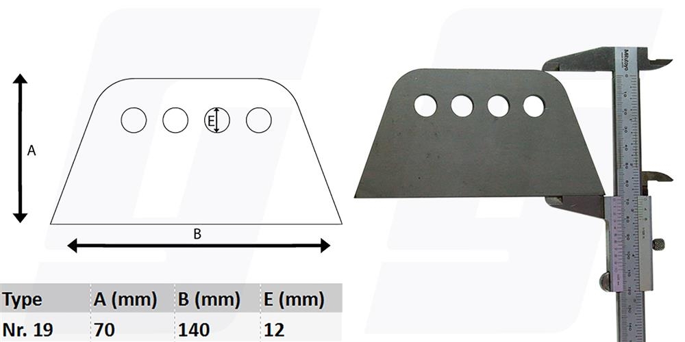 Schweisslasche Nr.19 140x70x4mm (12mm Loch)  - Domex700