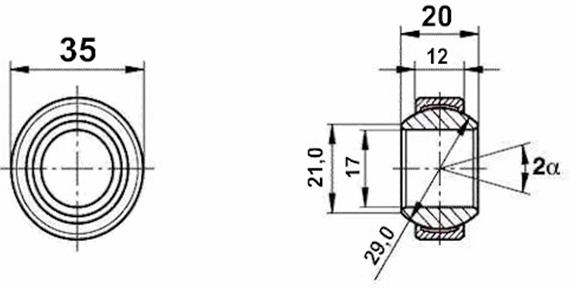 Fluro Motorsport Gelenklager 17x35x12/20 - MS DIN 648 - E Reihe G, Lager vorgespannt