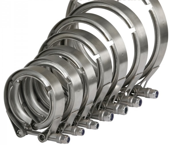 Powersprint Edelstahl Auspuff Schnellverschluss V-Band T-Bandschelle für 89mm T-Flansche!