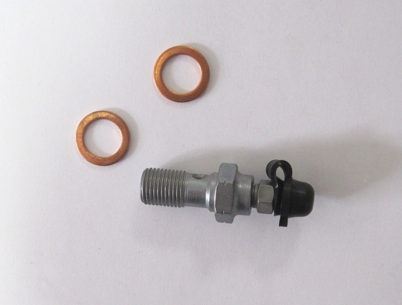 Hohlschraube M10x1 mit Entl.verz. Schraube incl. Entlüfternippel.