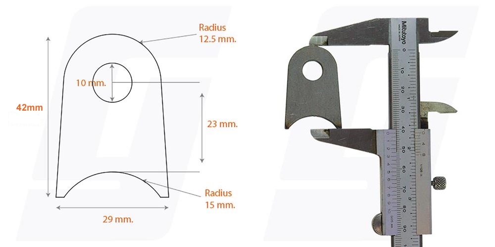 Schweisslasche Nr.3 42x29x4 (10mm Loch)  - Domex700