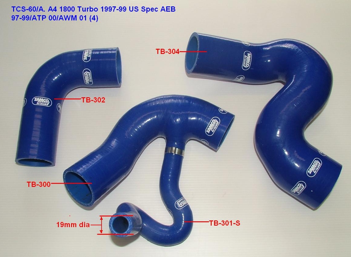 Samco Schlauchkit Audi A4 1800 Turbo US AEB 4-teiliges Turboschlauchsystem blau