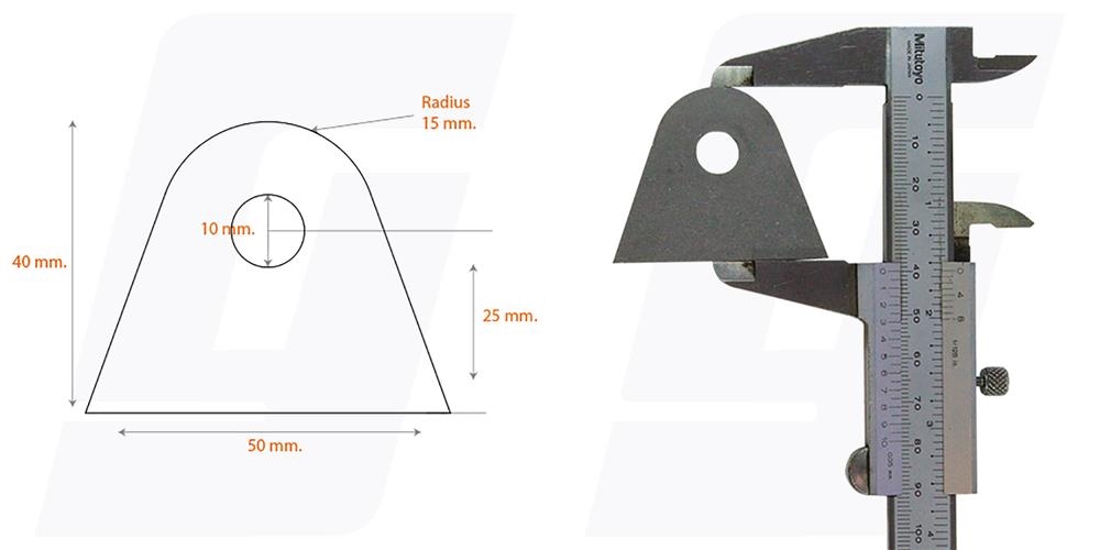 Schweisslasche Nr.16 50x40x3mm (10mm Loch)  - Domex700