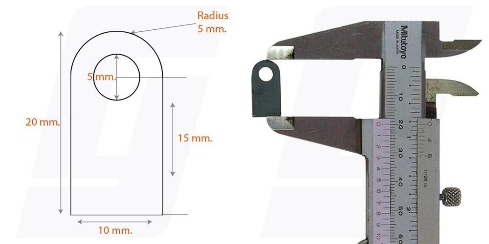 Schweisslasche Nr.23 (10 Stück) 10x20x2mm (5mm Loch)  - Domex700