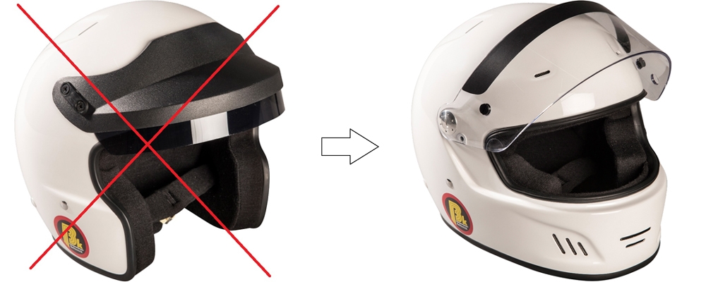 Aufpreis für Full Face Helm (für Komplettangebote) statt Open Face