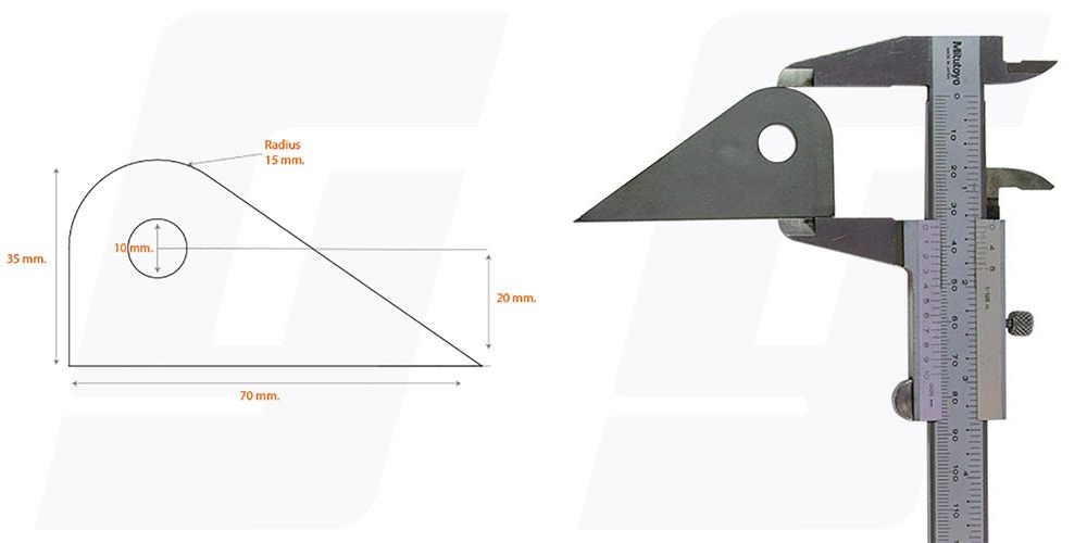 Schweisslasche Nr.17 70x35x3mm (10mm Loch)  - Domex700