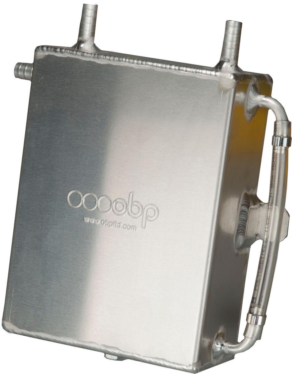 Öl Catchtank 2 ltr. quadratisch 3 Anschlüsse Aluminium OBP