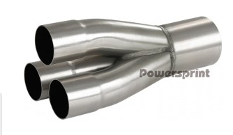 Powersprint Auspuff-Sammler 3x 50 mm Ø auf 1x 76 mm Ø  280mm/ 1.5