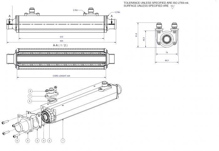 Laminova Ölkühler Wärmetauscher 329mm / 395mm 
Dual Core / Doppelkern