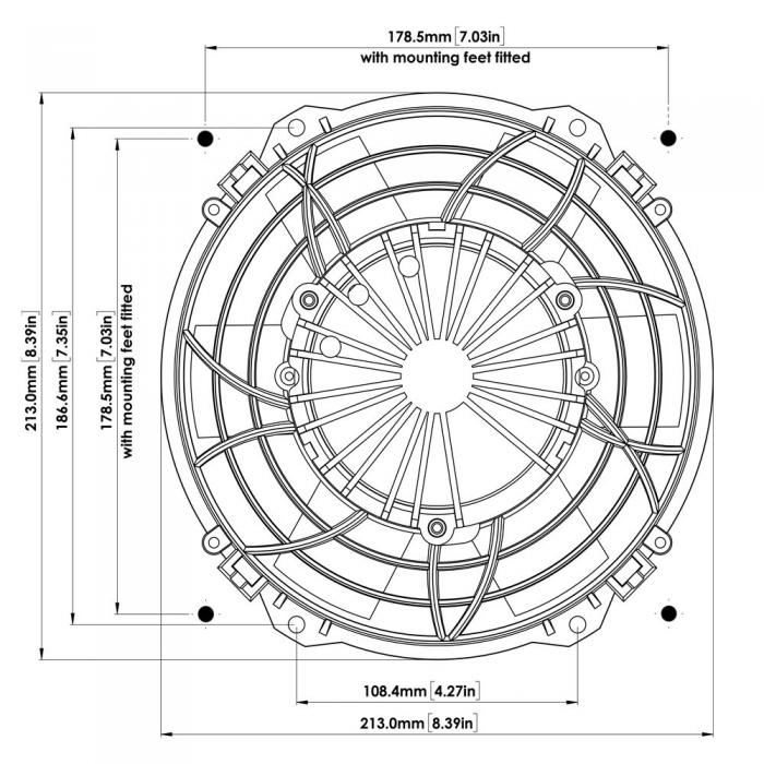 24V Kühlerventilator 213mm (8") Davies Craig Brushless 
bürstenlos, 790 m³/h  blasend und saugend dual