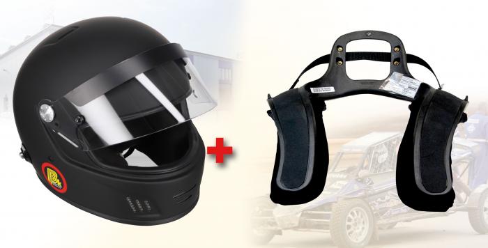 Hans Komplettangebot Full Face 
 Helm schwarz: Gr.S; Hans Club 3: Gr. L (Kragenweite ab 42cm)