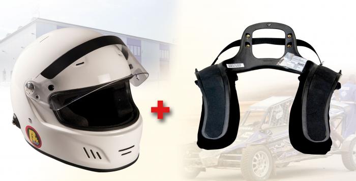 Hans Komplettangebot Full Face 
 Helm weiss: Gr.XL; Hans Club 3: Gr. M (Kragenweite bis 44cm)