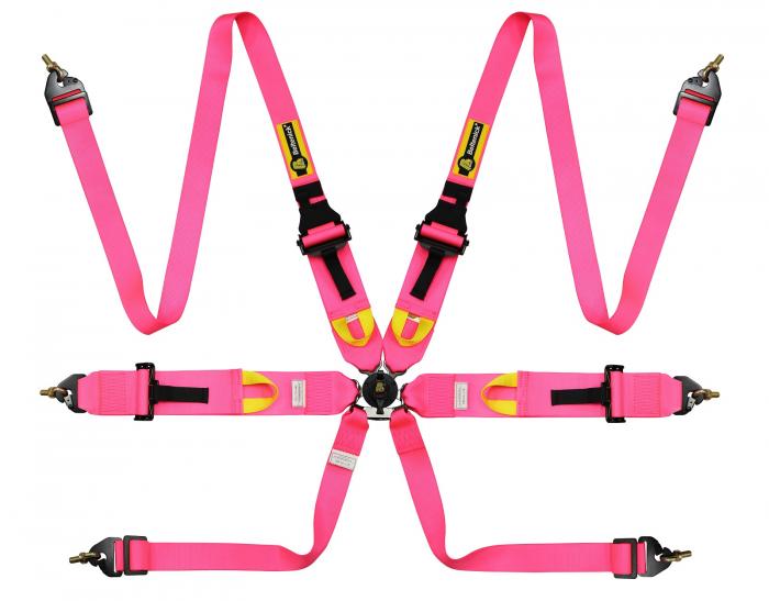 Beltenick FIA HANS Gurt 
Neon Pink 