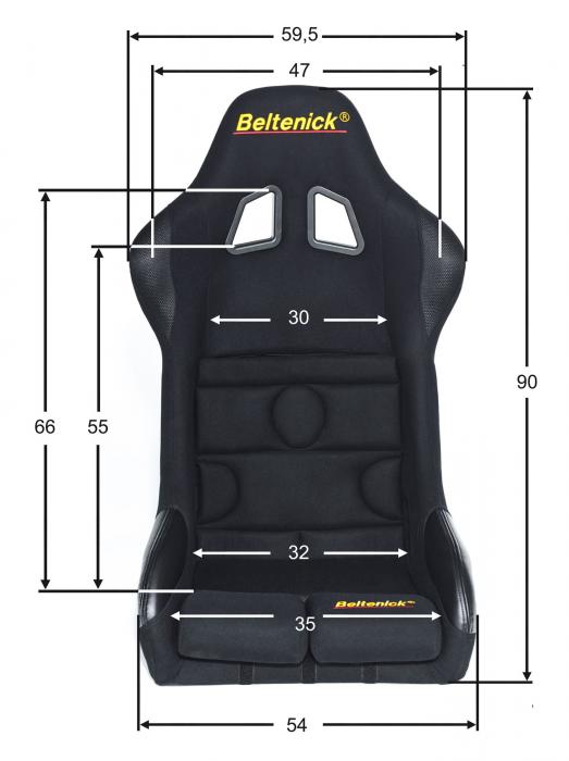 Beltenick Rennsitz RST 700 Vollschalensitz GFK 
Größe S, schwarz, Stoff (Velvet)