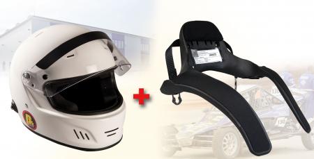 Hans Komplettangebot Full Face 
 Helm weiss: Gr.S; Hans Club: Gr. M (Kragenweite bis 44cm)