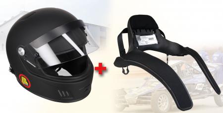 Hans Komplettangebot Full Face 
 Helm schwarz: Gr.XL; Hans Club: Gr. L (Kragenweite ab 42cm)